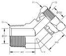 Male Pipe To Female Pipe Swivel 45 °