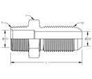 Male JIC to Male Pipe Bulkhead