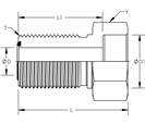 Male Braze Bulkhead Connector - Metric Hex