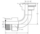 Face Seal Flange 90° Elbow Short Code - 62