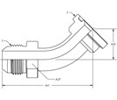 JIC Flange 45° Elbow Code 61