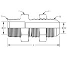 Male JIC to Male Pipe Bulkhead With Locknut