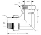 Adjustable Male SAE To Female Pipe Swivel 90 °