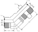 45° Bulkhead Elbow with Locknut