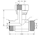 Swivel Branch Tee Metric Hex