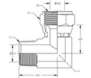 90° Male Pipe to Female 37° JIC Swivel