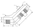 45° Bulkhead Elbow With Locknut